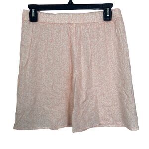 Abound Skirt Womens Medium Orange White Dotted Lightweight Elastic Waist